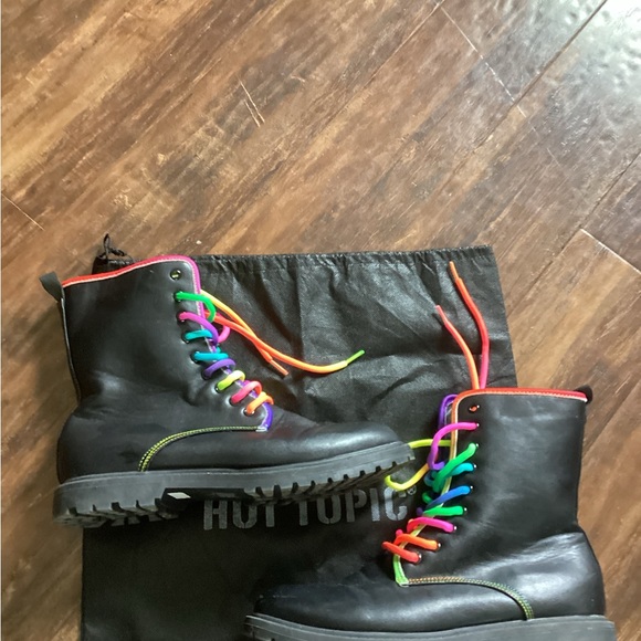 Rainbow Lace Combat Boots Size 10 - Picture 3 of 7